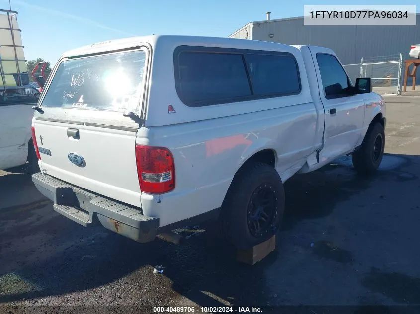 2007 Ford Ranger Stx/Xl/Xlt VIN: 1FTYR10D77PA96034 Lot: 40489705