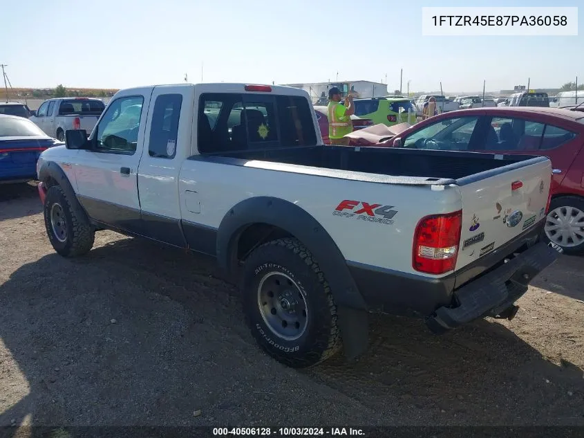 2007 Ford Ranger Fx4 Level Ii/Fx4 Off-Road/Sport/Xlt VIN: 1FTZR45E87PA36058 Lot: 40506128