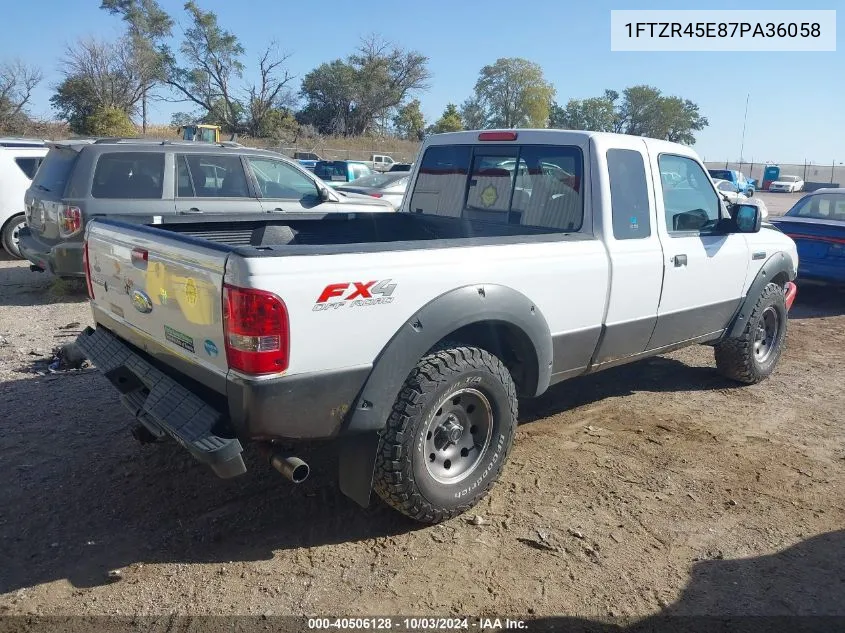 2007 Ford Ranger Fx4 Level Ii/Fx4 Off-Road/Sport/Xlt VIN: 1FTZR45E87PA36058 Lot: 40506128