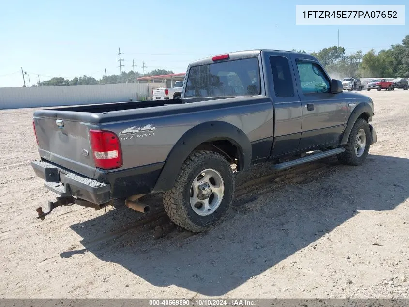 2007 Ford Ranger Fx4 Level Ii/Fx4 Off-Road/Sport/Xlt VIN: 1FTZR45E77PA07652 Lot: 40569890