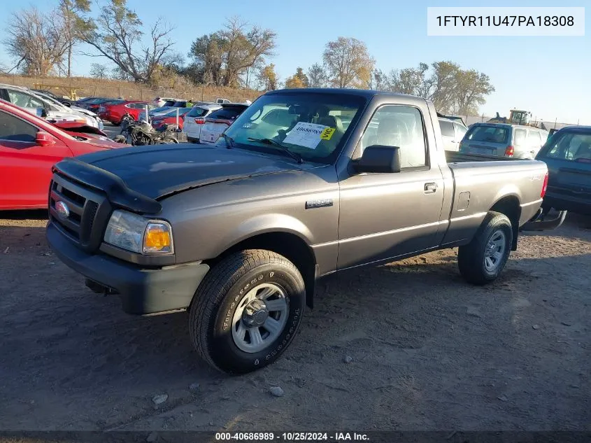 2007 Ford Ranger Sport/Xl/Xlt VIN: 1FTYR11U47PA18308 Lot: 40686989