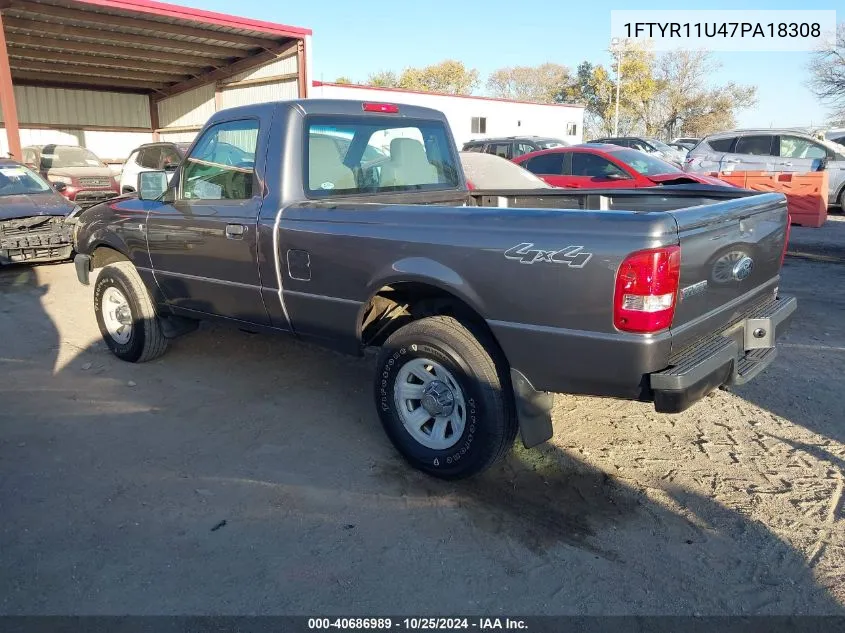 2007 Ford Ranger Sport/Xl/Xlt VIN: 1FTYR11U47PA18308 Lot: 40686989