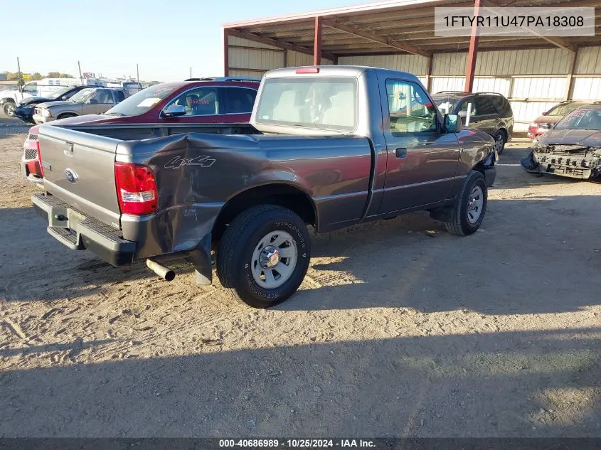 2007 Ford Ranger Sport/Xl/Xlt VIN: 1FTYR11U47PA18308 Lot: 40686989