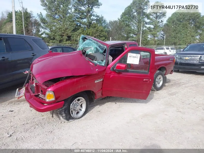 2007 Ford Ranger Super Cab VIN: 1FTYR44U17PA52770 Lot: 40746812