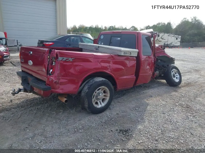 2007 Ford Ranger Super Cab VIN: 1FTYR44U17PA52770 Lot: 40746812