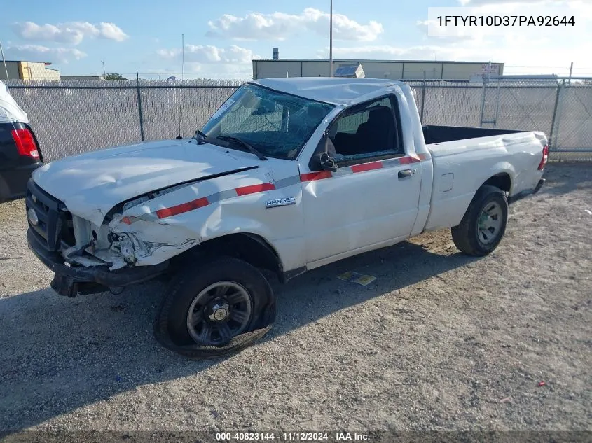 2007 Ford Ranger Stx/Xl/Xlt VIN: 1FTYR10D37PA92644 Lot: 40823144