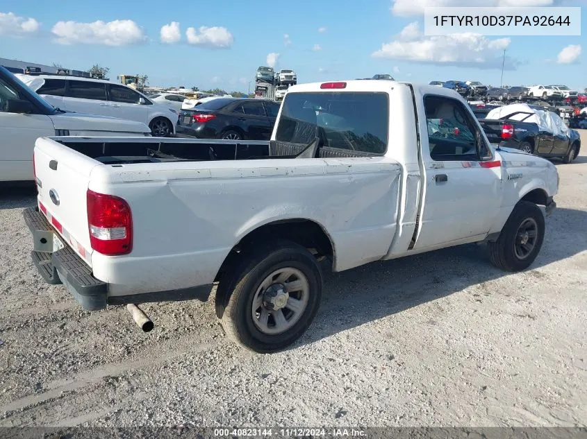 2007 Ford Ranger Stx/Xl/Xlt VIN: 1FTYR10D37PA92644 Lot: 40823144