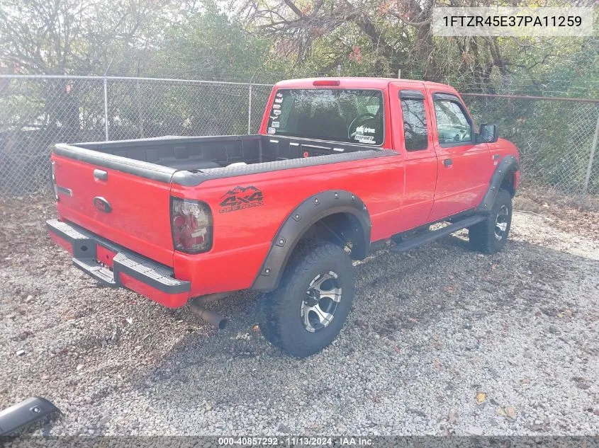 2007 Ford Ranger Fx4 Level Ii/Fx4 Off-Road/Sport/Xlt VIN: 1FTZR45E37PA11259 Lot: 40857292