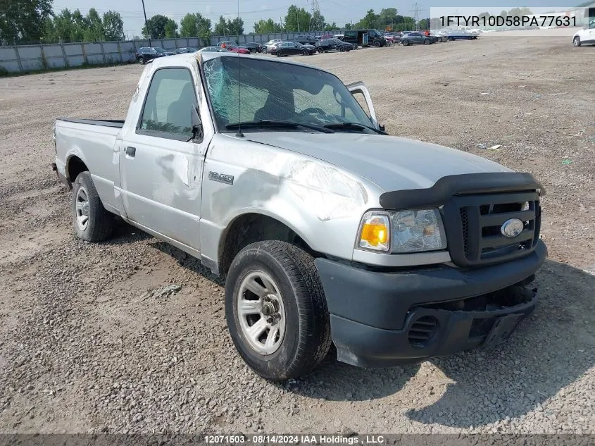 2008 Ford Ranger VIN: 1FTYR10D58PA77631 Lot: 12071503