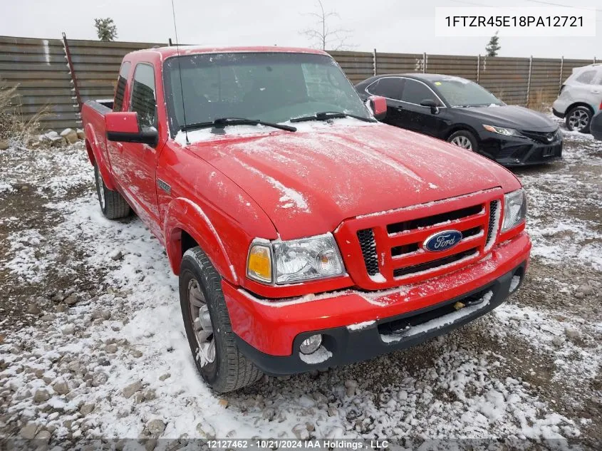 2008 Ford Ranger Super Cab VIN: 1FTZR45E18PA12721 Lot: 12127462