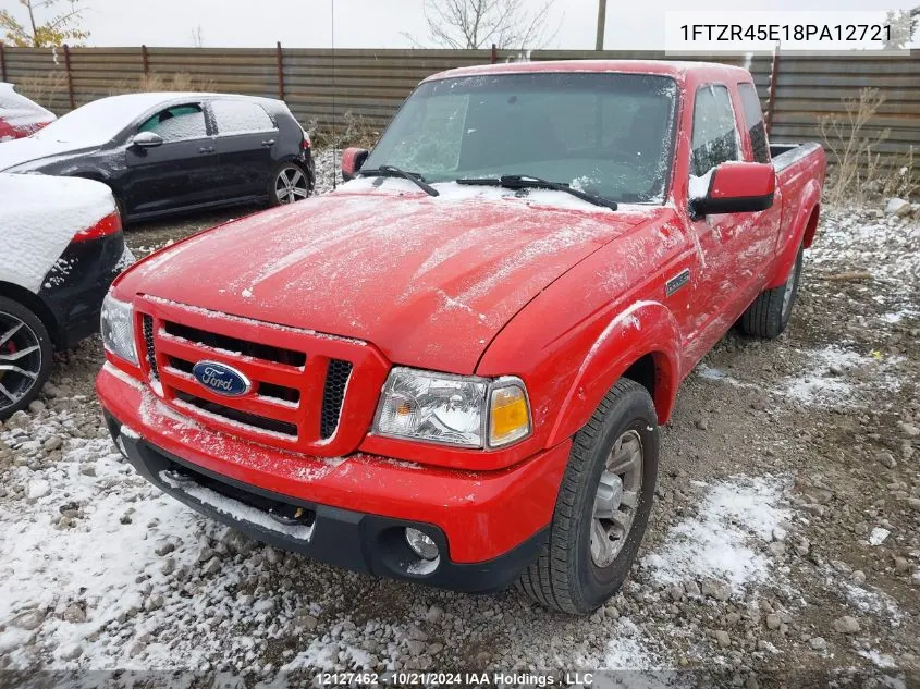 2008 Ford Ranger Super Cab VIN: 1FTZR45E18PA12721 Lot: 12127462