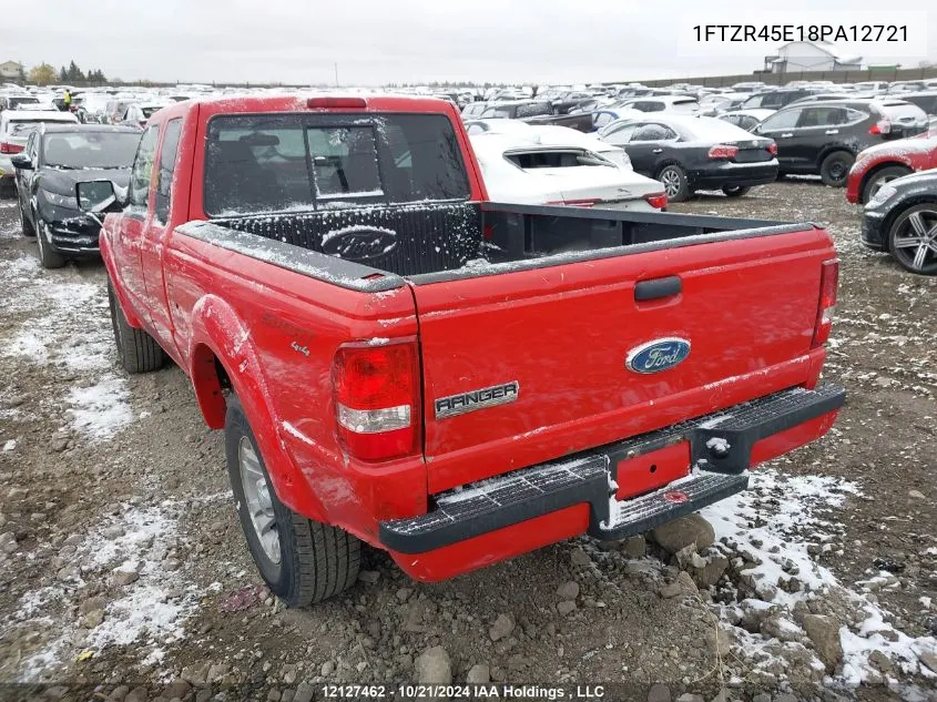 2008 Ford Ranger Super Cab VIN: 1FTZR45E18PA12721 Lot: 12127462