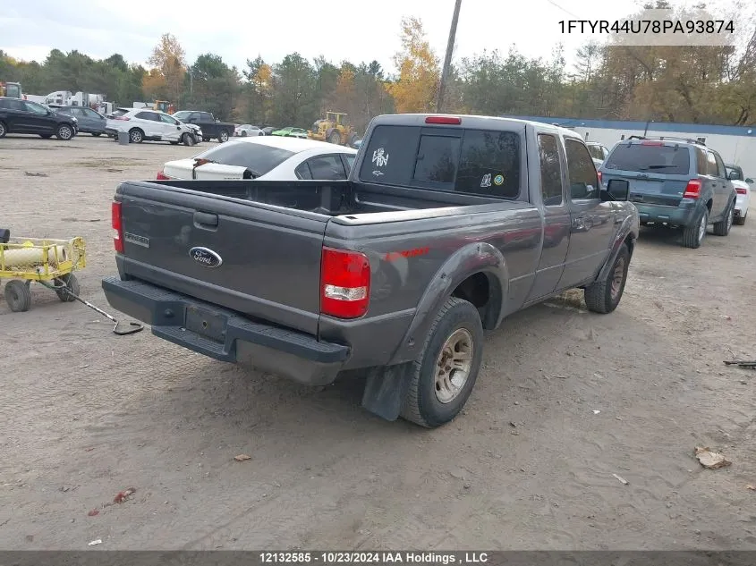 2008 Ford Ranger Super Cab VIN: 1FTYR44U78PA93874 Lot: 12132585