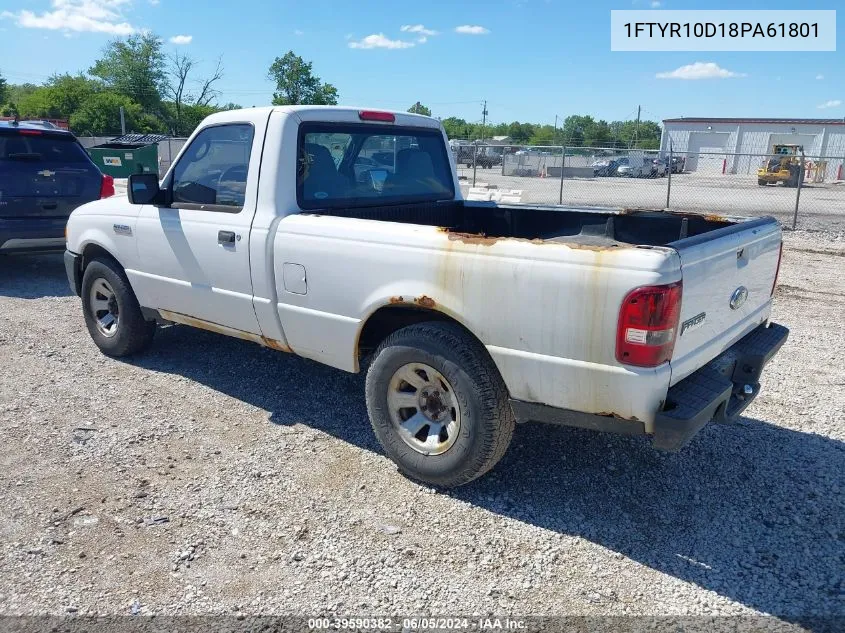 2008 Ford Ranger Xl/Xlt VIN: 1FTYR10D18PA61801 Lot: 39590382