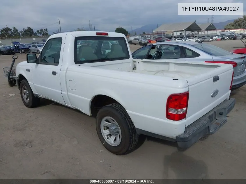 2008 Ford Ranger Sport/Xl/Xlt VIN: 1FTYR10U48PA49027 Lot: 40385097