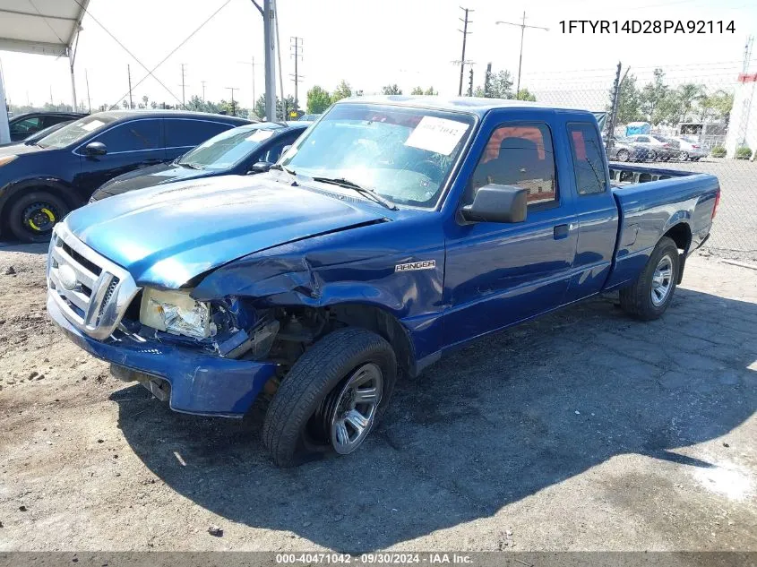 2008 Ford Ranger Super Cab VIN: 1FTYR14D28PA92114 Lot: 40471042