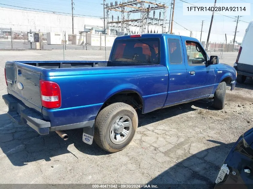 2008 Ford Ranger Super Cab VIN: 1FTYR14D28PA92114 Lot: 40471042