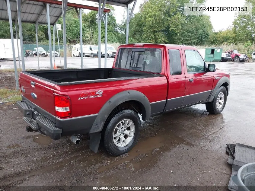 2008 Ford Ranger Fx4 Off-Road/Sport/Xlt VIN: 1FTZR45E28PB02153 Lot: 40486272