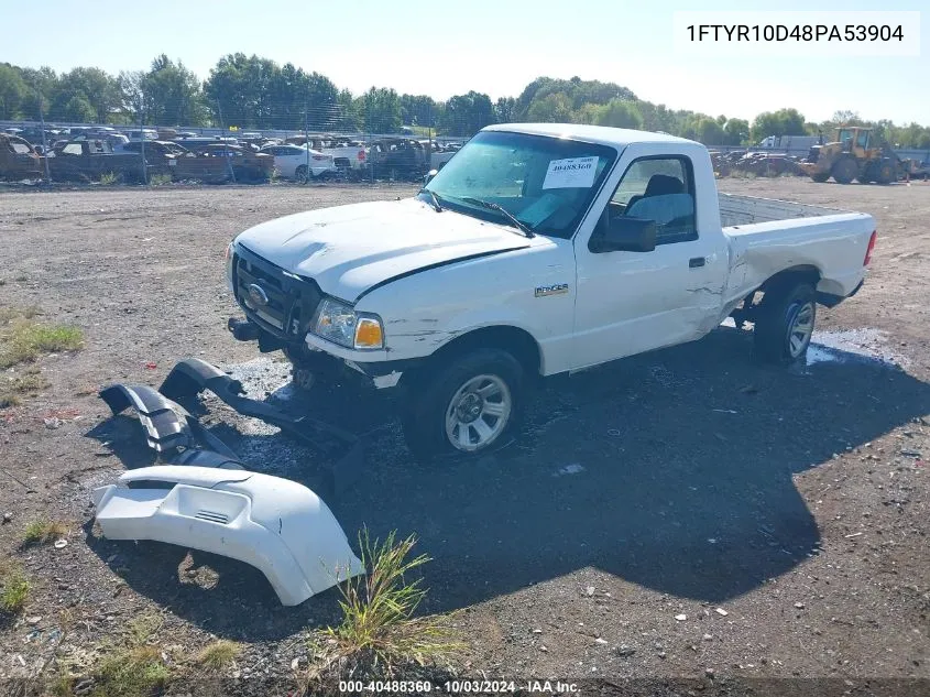 2008 Ford Ranger Xl/Xlt VIN: 1FTYR10D48PA53904 Lot: 40488360