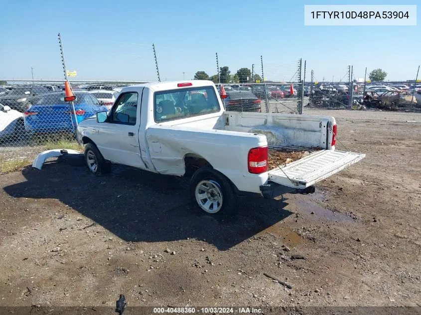 2008 Ford Ranger Xl/Xlt VIN: 1FTYR10D48PA53904 Lot: 40488360