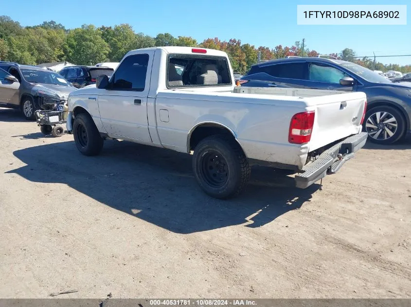 2008 Ford Ranger Xl/Xlt VIN: 1FTYR10D98PA68902 Lot: 40531781