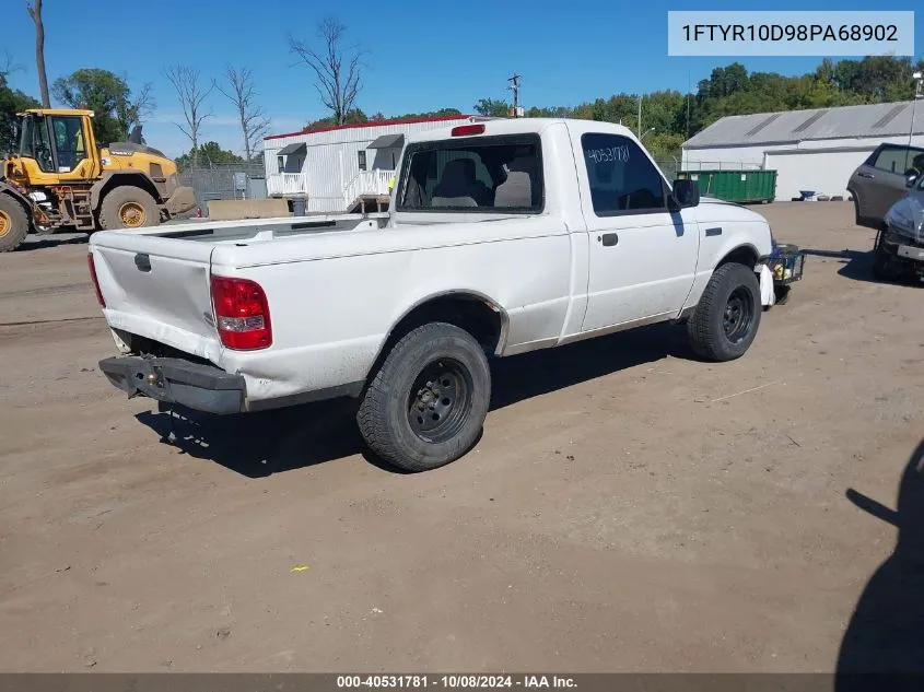 2008 Ford Ranger Xl/Xlt VIN: 1FTYR10D98PA68902 Lot: 40531781