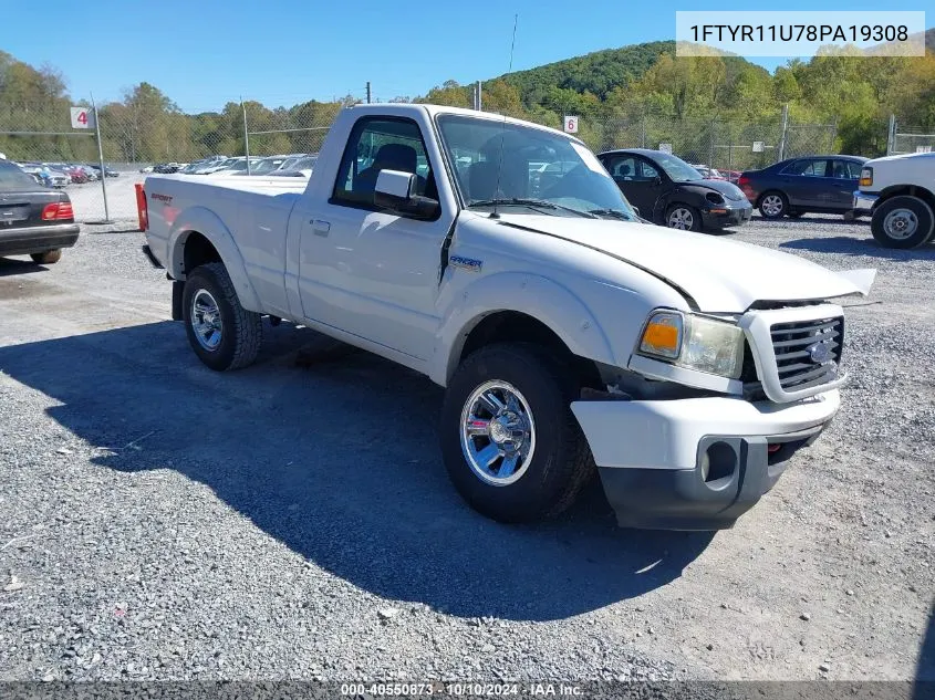 2008 Ford Ranger Sport/Xl/Xlt VIN: 1FTYR11U78PA19308 Lot: 40550873