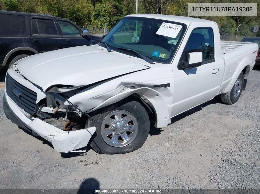 2008 Ford Ranger Sport/Xl/Xlt VIN: 1FTYR11U78PA19308 Lot: 40550873