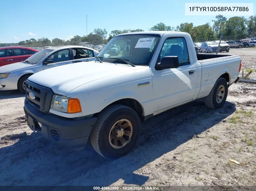 2008 Ford Ranger Xl/Xlt VIN: 1FTYR10D58PA77886 Lot: 40662880