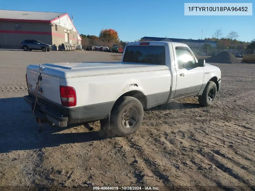 2008 Ford Ranger Sport/Xl/Xlt VIN: 1FTYR10U18PA96452 Lot: 40684019