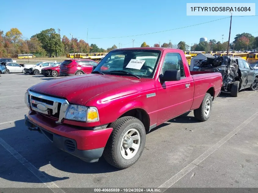 2008 Ford Ranger Xl/Xlt VIN: 1FTYR10D58PA16084 Lot: 40685859