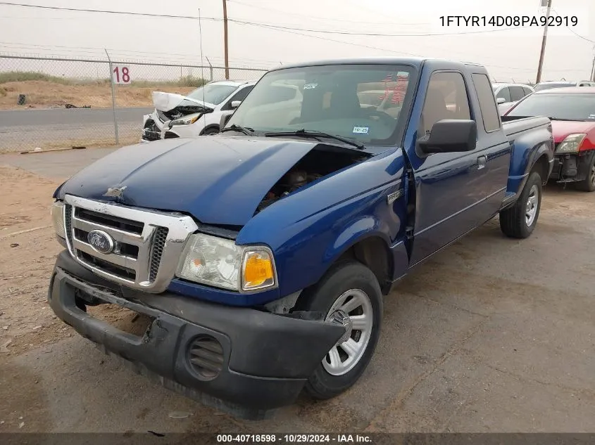 2008 Ford Ranger Xl/Xlt VIN: 1FTYR14D08PA92919 Lot: 40718598