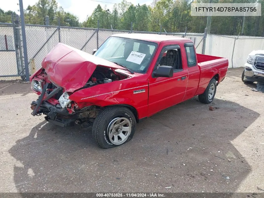 2008 Ford Ranger Xl/Xlt VIN: 1FTYR14D78PA85756 Lot: 40753825