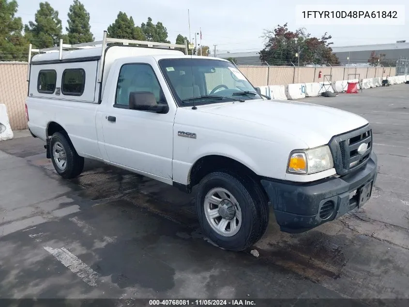 2008 Ford Ranger Xl/Xlt VIN: 1FTYR10D48PA61842 Lot: 40768081