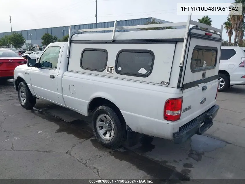 2008 Ford Ranger Xl/Xlt VIN: 1FTYR10D48PA61842 Lot: 40768081