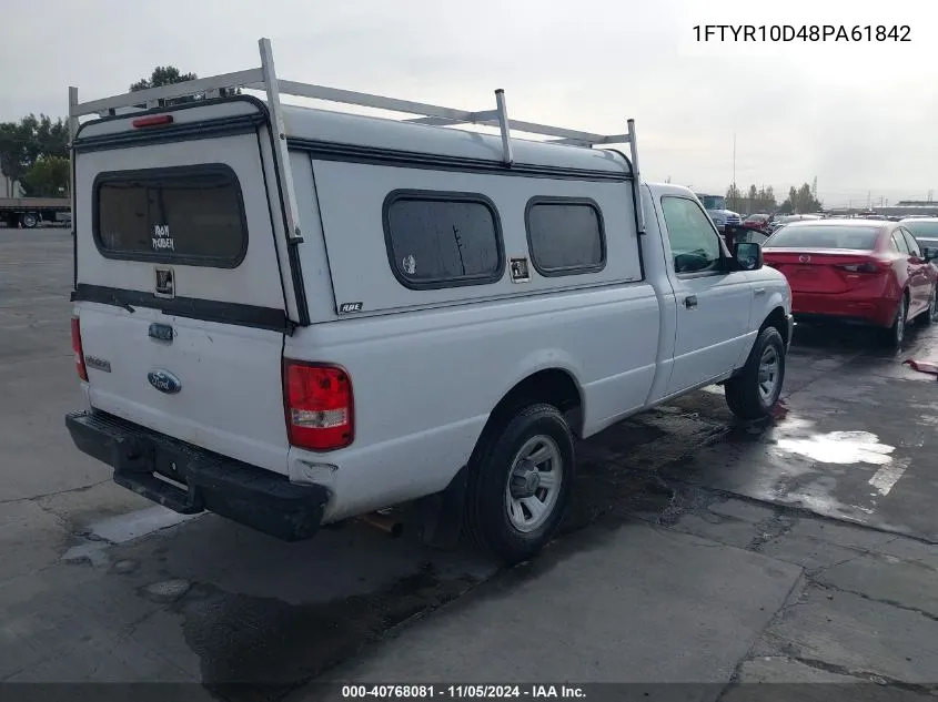 2008 Ford Ranger Xl/Xlt VIN: 1FTYR10D48PA61842 Lot: 40768081