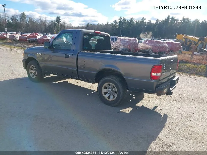 2008 Ford Ranger Xl/Xlt VIN: 1FTYR10D78PB01248 Lot: 40824961