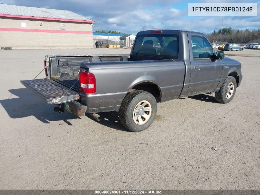 2008 Ford Ranger Xl/Xlt VIN: 1FTYR10D78PB01248 Lot: 40824961