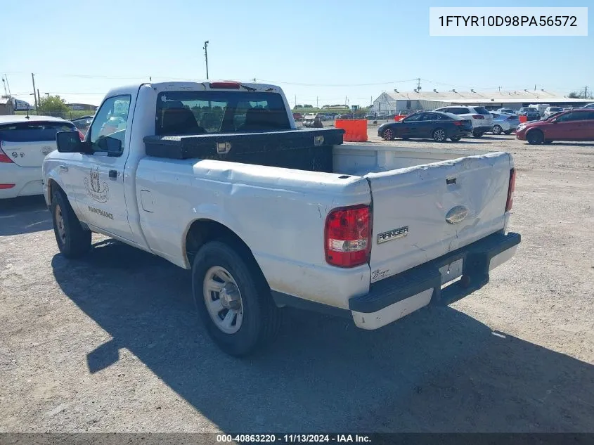 2008 Ford Ranger Xl/Xlt VIN: 1FTYR10D98PA56572 Lot: 40863220