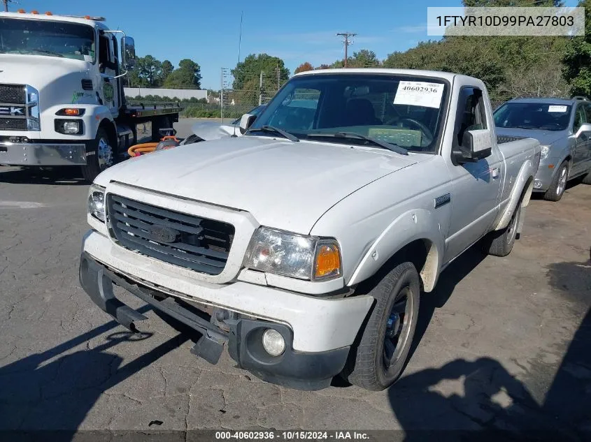 2009 Ford Ranger Sport/Xl/Xlt VIN: 1FTYR10D99PA27803 Lot: 40602936