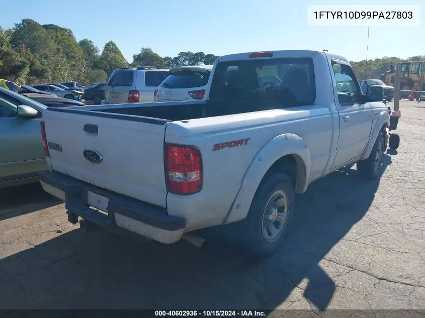 2009 Ford Ranger Sport/Xl/Xlt VIN: 1FTYR10D99PA27803 Lot: 40602936