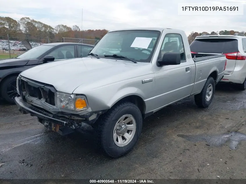 2009 Ford Ranger Xl VIN: 1FTYR10D19PA51691 Lot: 40900548