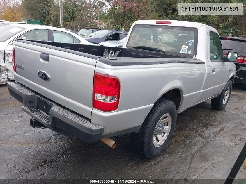 2009 Ford Ranger Xl VIN: 1FTYR10D19PA51691 Lot: 40900548