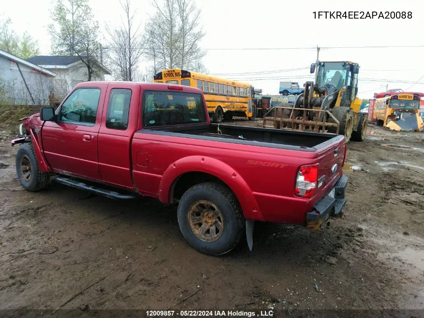 2010 Ford Ranger VIN: 1FTKR4EE2APA20088 Lot: 12009857