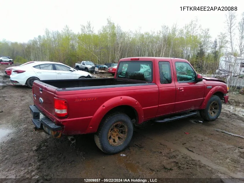 2010 Ford Ranger VIN: 1FTKR4EE2APA20088 Lot: 12009857