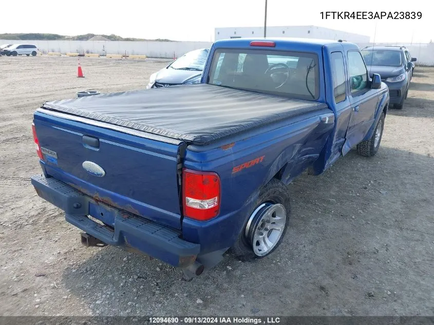 2010 Ford Ranger VIN: 1FTKR4EE3APA23839 Lot: 12094690