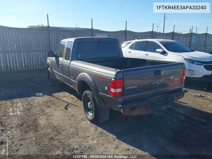 2010 Ford Ranger VIN: 1FTKR4EE3APA33240 Lot: 12107758