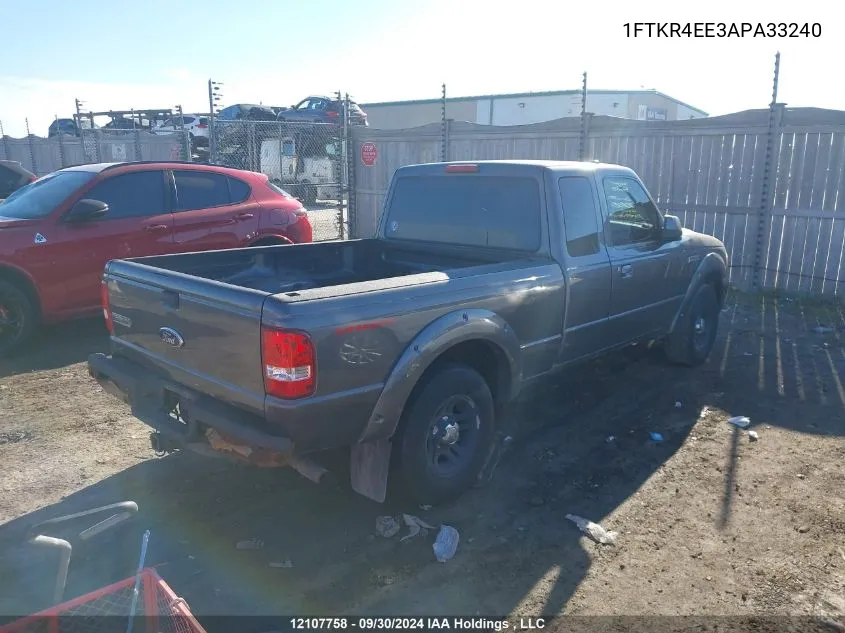 2010 Ford Ranger VIN: 1FTKR4EE3APA33240 Lot: 12107758