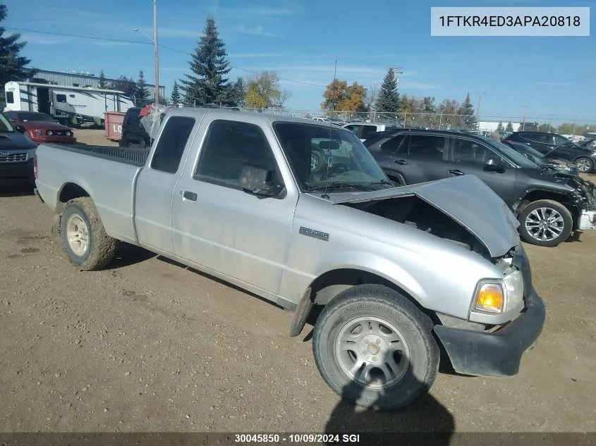 2010 Ford Ranger Super Cab VIN: 1FTKR4ED3APA20818 Lot: 30045850