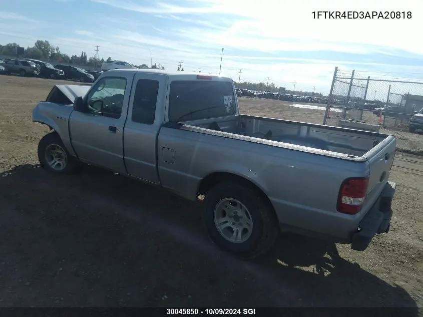 2010 Ford Ranger Super Cab VIN: 1FTKR4ED3APA20818 Lot: 30045850